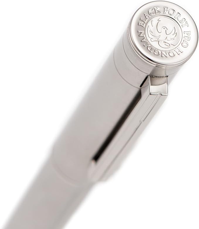 Hongdian 1861 Stainless Steel Fountain Pen Extra Fine Nib, Classic Design Smooth Writing Pen with Converter and Metal Pen Case Set