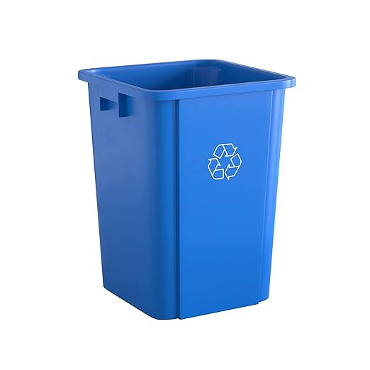 19 Gallon Blue Square Commercial Trash Can