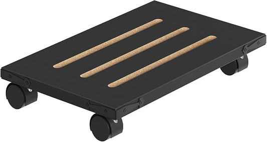 HOOBRO Mobile PC Stand, Ventilated Computer Tower Stand, PC Tower Holder with 4 Caster Wheels, CPU Holder Under Desk Fits Most Computer Host, for Office, Gamers, Black BB46CJ01