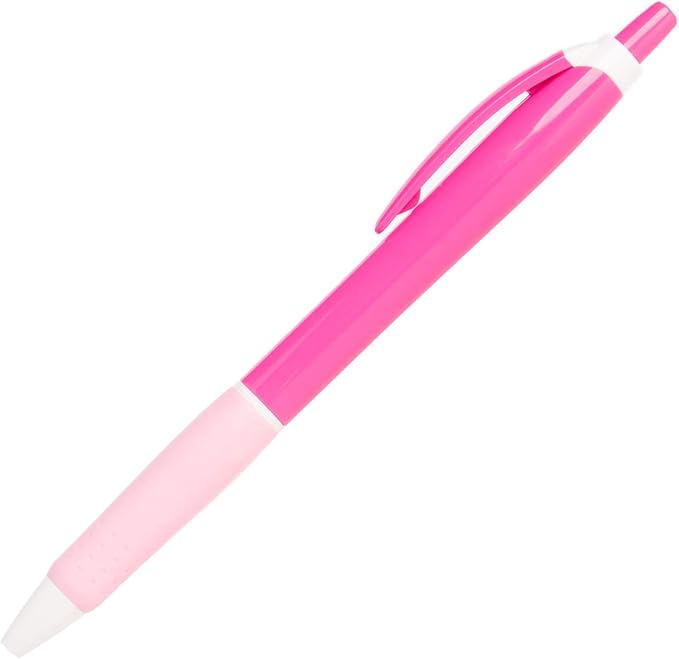 Simply Genius 100 Pack Bulk Office Pens, Retractable Ballpoint Pens in Black Ink, Ideal for Schools, Notebooks, Journals, and Pink Office Supplies (Pink, 100pcs)