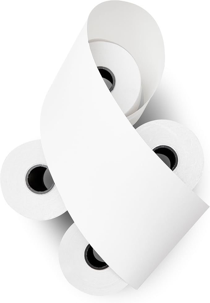 (25 Rolls) 2 1/4 x 85 Thermal Paper Receipt Rolls 2.25 x 85 ft, POS/Cash Register, Fits All Credit Card Terminals, Verifone VX510 VX570 FD50 T4220
