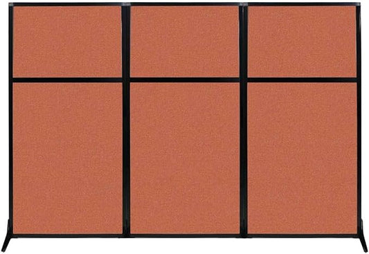 Versare Workstation Partition | Portable Wall Divider | Modern Office Cubicle | Free Standing Privacy Screen | Flexible Work Space | 99" x 70" Papaya Fabric Panels