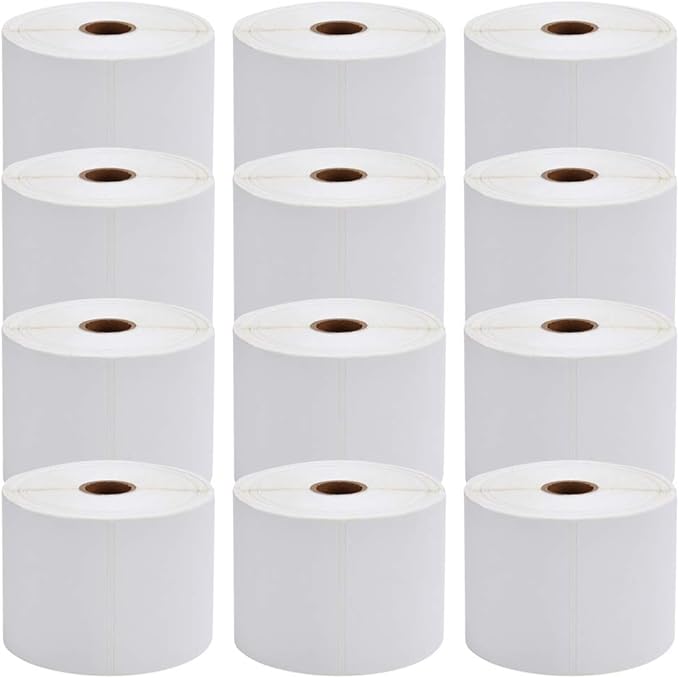 MFLABEL® 12 Rolls of 450 Labels 4x6 Direct Thermal Shipping Labels for Zebra 2844 ZP-450 ZP-500 ZP-505