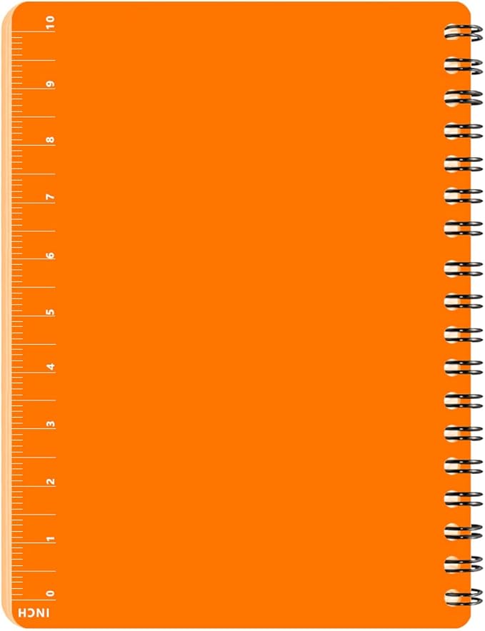 2PCS Fully Waterproof Spiral Notebook 8.5" x 11" with Weatherproof Stone Paper and Thickened Hard Cover, 100 Pages Per All-weather Notepad Journal, Universal Pattern (8.5" x 11", Orange)