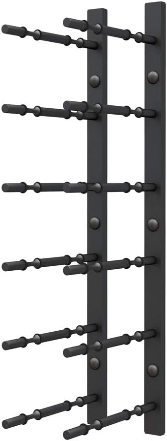 Ultra Wine Racks Wall Mounted Label-Out Wine Racks (2 Feet 2 Deep, Matte Black, 12 Wine Bottles) - Modern Metal Wine Storage, for Home Bar, Kitchen, Dining Rooms, & Wine Cellars
