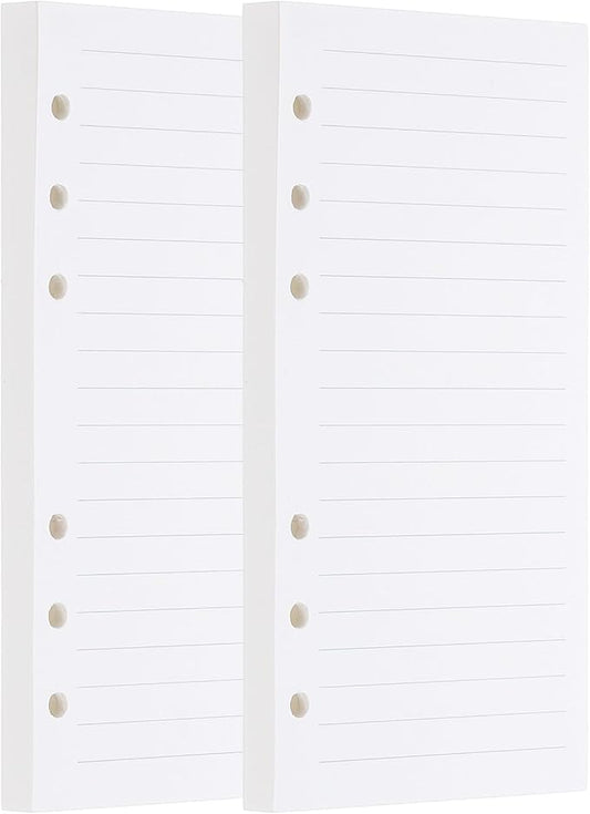 PATIKIL A6 Ruled Refills Inserts 6-Ring Binder Loose Leaf Planner Filler Paper Planner Inserts, 160 Sheets/320 Pages, Lined, White