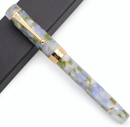 JINHAO 100 Fountain Pen with Ink Converter (Medium Nib 0.7mm, Seaweed Green)