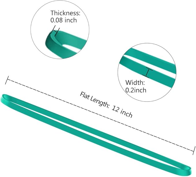 Coopay 12 Inches Extra Large Rubber Bands, 30 Pieces Heavy Duty Trash Can Band Bulk, Strong Elastic for Office Supply School Home, Garbage Cans, File Folders (Green)