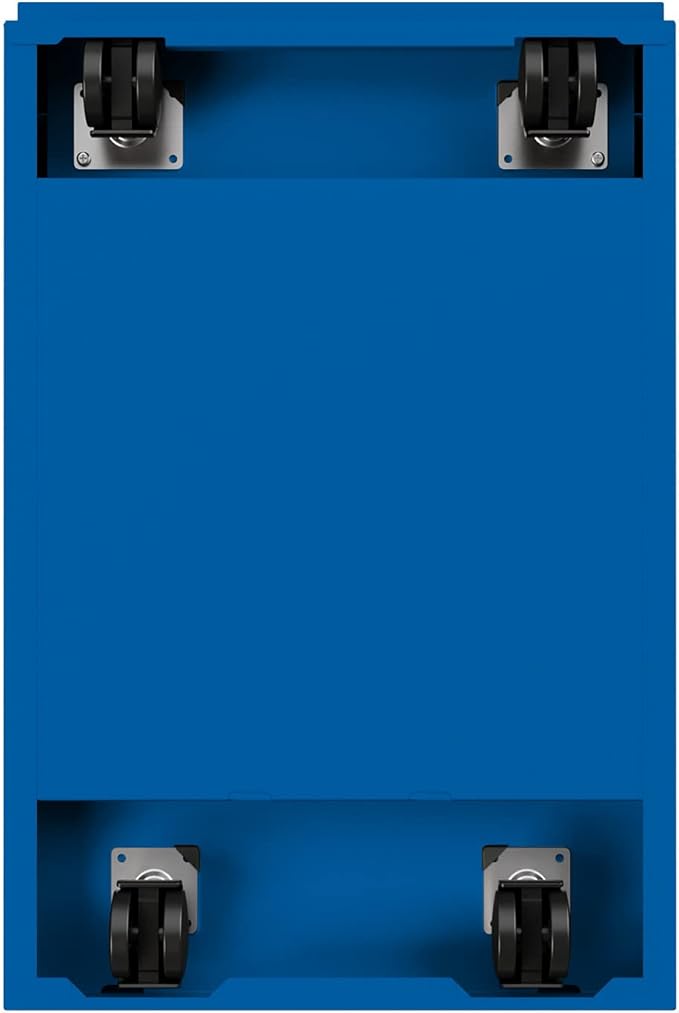 20 Inch Deep Metal Mobile Pedestal File 2 Drawer File-File with Full Width Pull, for Home and Office, Holds Letter Width Hanging Folders, Classic Blue