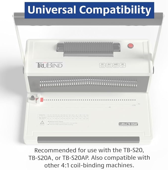TruBind 10mm (3/8 in.) Spiral Binding Coils for Reports, Presentations and Proposals | 4:1 Pitch | 12 in. Length | Black | 75 Sheets Binding Capacity | 100 Pack