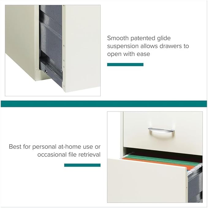 Scranton & Co Set of 2 18" D 3-Drawer Metal Filing Cabinet with Pencil Drawer