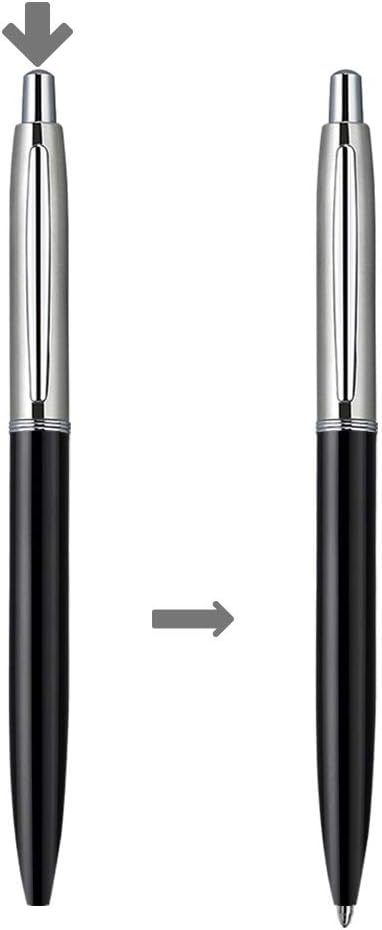 ChaoQ Ballpoint Pen, 3 Pcs Retractable Metal Ballpoint Pens, for Gift, Business, Office, 1.0mm Medium Point Black Ink, 6 Extras Replaceable Metal Refills, (3 Pens and 6 Refills) - Black, White, Gray