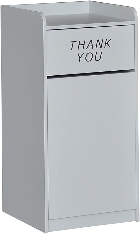 Flash Furniture Wood Tray Top Receptacle, Set of 1, Gray