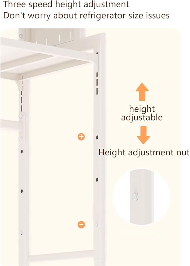 Stackable Kitchen Rack Cabinet Shelf Organizer - Adjustable Height Portable Mini Fridge & Microwave Stand with Large Storage Space - Black Kitchen Storage Solution