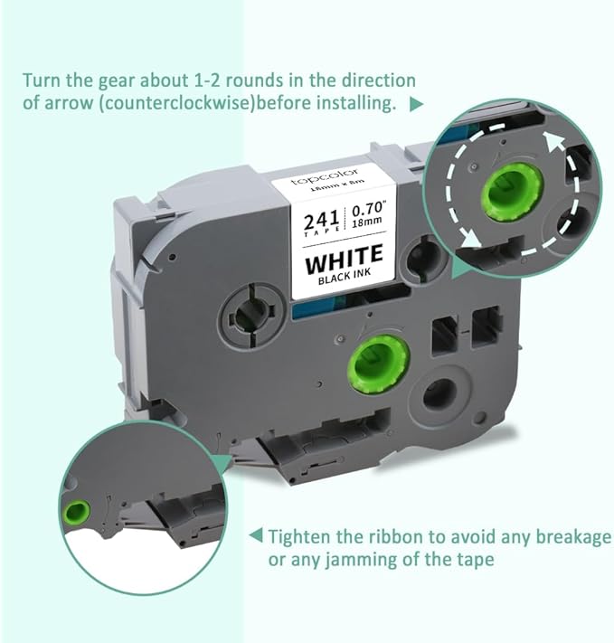 6-Pack Tz 18mm 0.7" Laminated Tape Compatible for Brother Tze-141 Tze-241 Tze-441 Tze-541 Tze-641 Tze-741 P Touch Tze 3/4 Inch Tape for PTD410 PTD400 PTD610BT PTD600 PTP750W PTP710BT