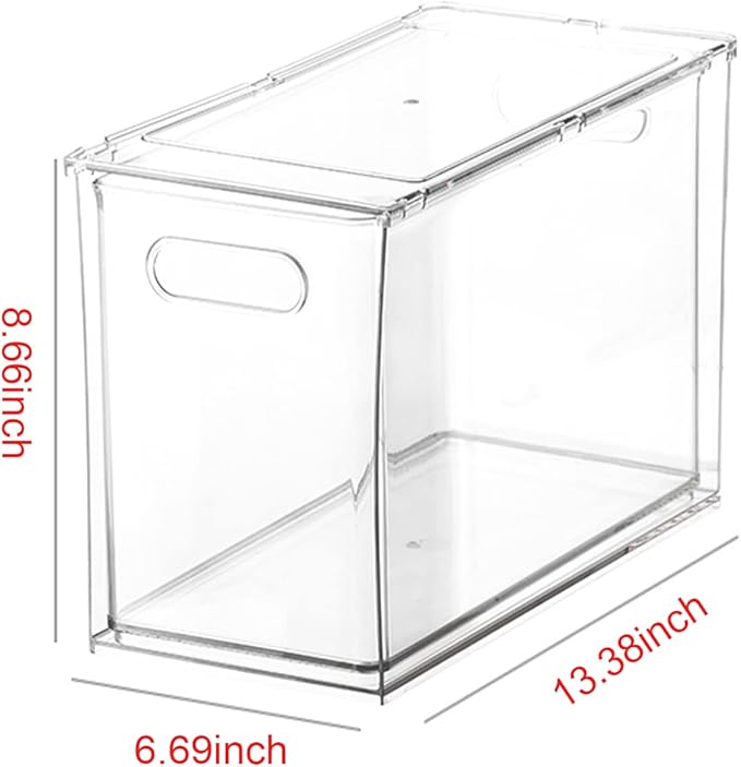 Abiudeng Refrigerator Organizer Bins, Refrigerator Storage Bins Drawers Stackable Clear Fridge Organizer - BPA Free Plastic Storage Drawers