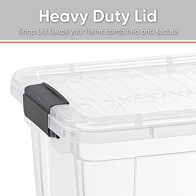 Superio Clear Storage Boxes with Lids, 8.75 Quart Plastic Container Bins for Organizing, Stackable Crates, BPA Free, Non Toxic, Odor Free, Organizers for Home, Office and Dorm, 8 Pack