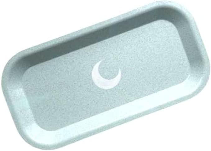 Brando Moon Small Tray - Green Lightweight Bio Tray - Made from Plants - Eco Friendly Low Carbon Kitchen Tool - Curved Edges and Smooth Surface - Travel Size 8 x 4.1 inches