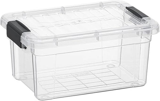 Superio Clear Storage Box with Lid, 1.85 Quart Plastic Container Bins for Organizing, Stackable Crates, BPA Free, Non Toxic, Odor Free, Organizers for Home, Office, School, and Dorm