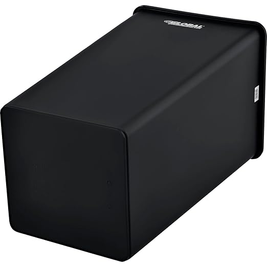 Global Industrial Square Plastic Garbage Can, Open Top, 55 Gallon Capacity, Indoor/Outdoor Rated, 19-1/2"W x 19-1/2"D x 34"H, Utility Trash Can, No Lid, Black