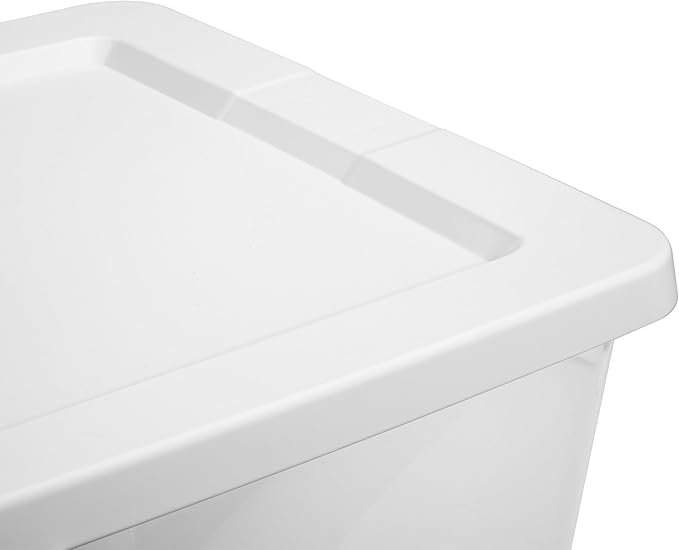 2-Pack 58 Quart Clear Storage Bins with Snap-On White Lids, Stackable Plastic Containers for Home Organization, Closet, Bedroom, Garage Storagea