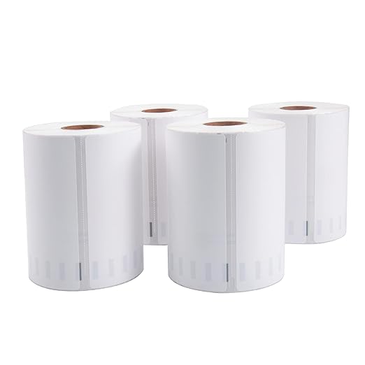 L LIKED 880 PCS 4"x 6" Direct Thermal Labels White Perforated Shipping Label, Compatible with DYMO 4XL 1744907,Zebra, Rollo, Jadens, Nelko, 220 Labels per Roll, 4 Rolls