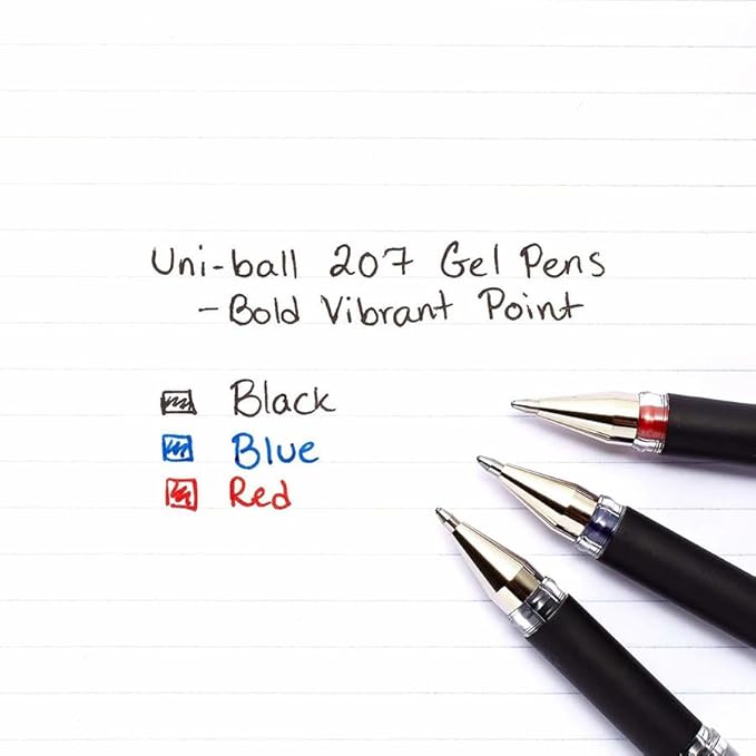Uni-Ball Signo 207 Impact Gel Pen, 12 Red Pens, 1.0mm Bold Point, Smooth Writing (Pack of 2)