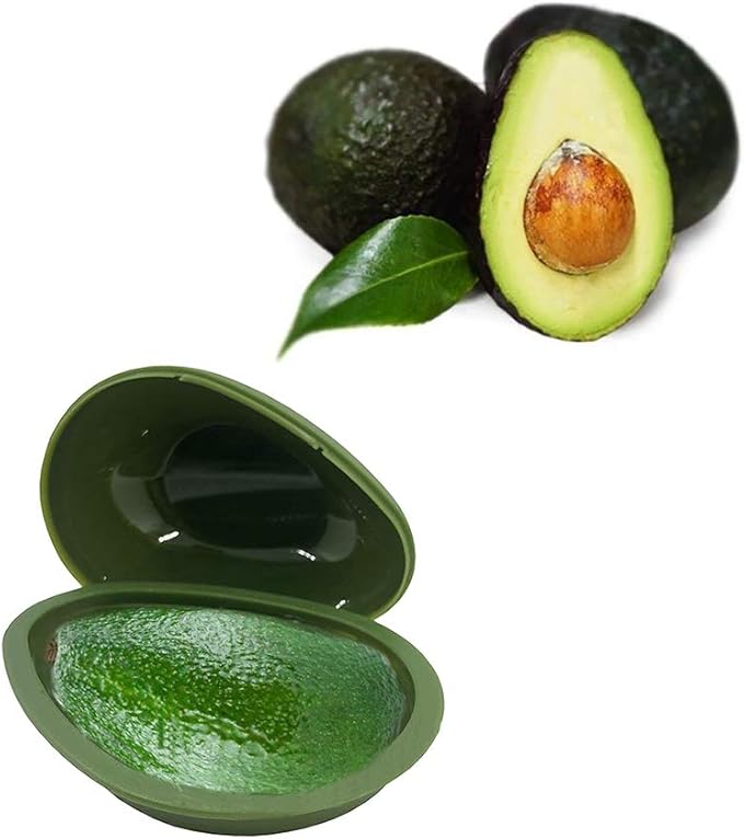 5 Pieces Fruit and Vegetable Shaped Savers Keepers Storage Containers for Fridge, Avocado Green Pepper Tomato Lemon and Onion Keeper/Saver/Holder, Refrigerator Vegetable Crisper
