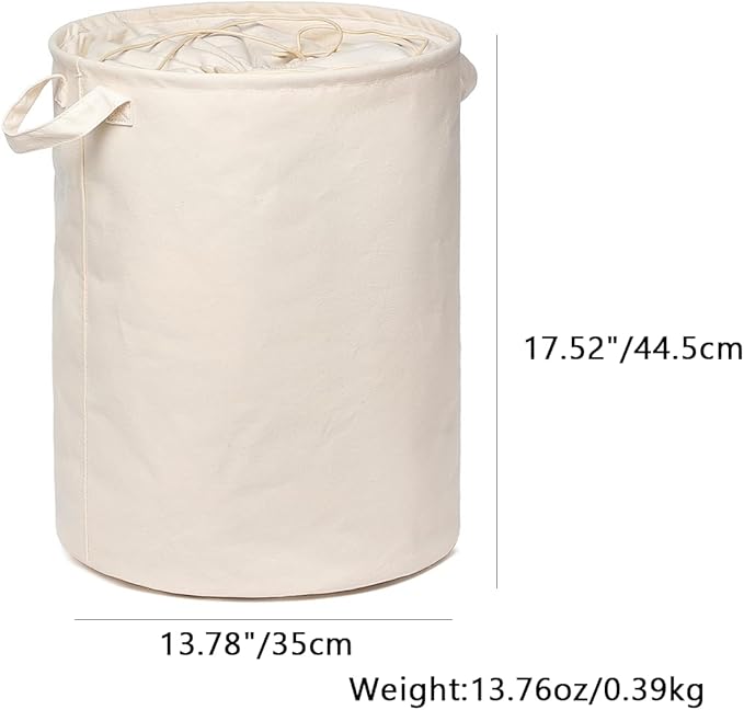 Foldable Storage Bins with Lids Cotton Canvas Rectangular Storage Box Ideal for Organization Lightweight and Durable (13.78 x 17.52)