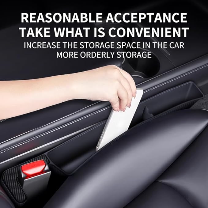 2 Pack Car Seat Gap Filler Organizer - Premium Car Seat Gap Storage Solution, Car Organizers and Storage for Phones, Keys, Cards, and More, Universal Fit for Most Vehicles
