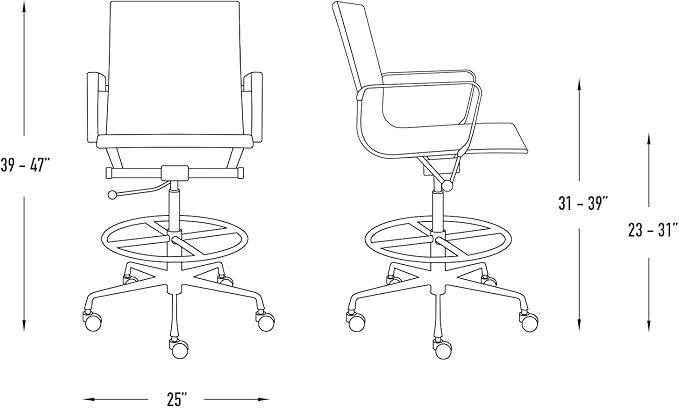 Laura Davidson Furniture SOHO II Ribbed Drafting Chair for Standing Desks, Standing Desk Chair - Ergonomically Designed, Draft Height, Arm Rest & Cushion, Made of Poly-Cotton Fabric, Purple Fabric