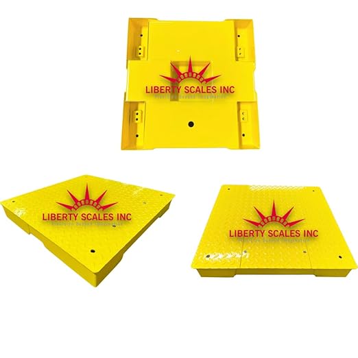 Liberty LS-800-3x3 NTEP Certified (Legal for Trade) Heavy Duty Industrial Floor Scale | 36" x 36" | Capacity of 2,500 lbs x 0.5 lb Yellow