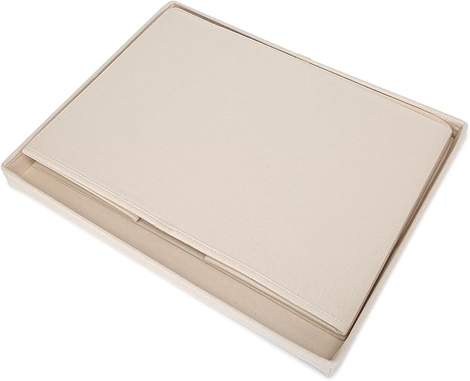 Foldable Storage Bins with Lids Cotton Canvas Rectangular Storage Box Ideal for Organization Lightweight and Durable (XXL)