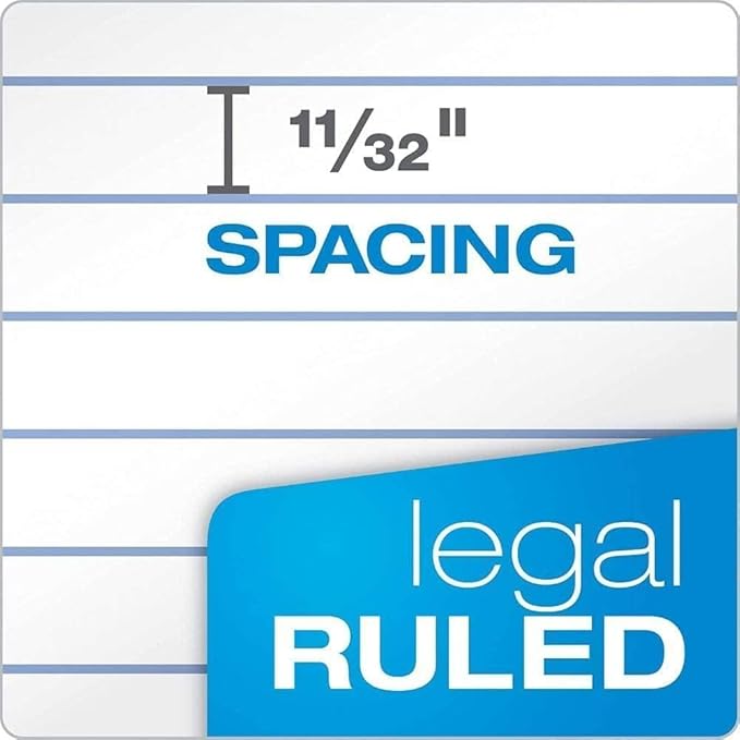 Tops 8.5x11 Legal Pads,3 Pack, The Legal Pad Brand, Wide Ruled, White Paper, 50 Sheets per Writing Pad, Made in the USA
