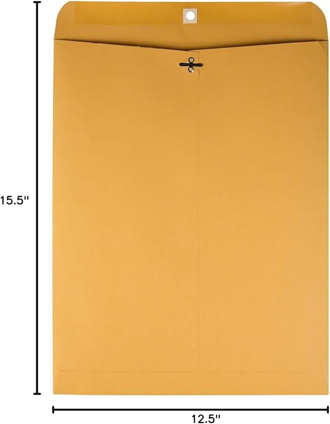 Quality Park 12x15 1/2 Clasp Envelopes (100/Box) and 10x13 Clasp Envelopes (100/Box)