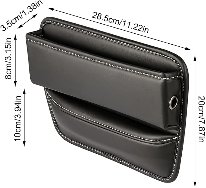 Riloer Car Organizers for Gap Leather Waterproof Car Seat Gap Fillers for Cars, Suvs, Trucks, Front Seat Gap Fillers for Phones, Keys, Cards, Glasses, Beige