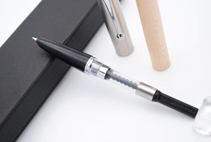 JINHAO 51A Wooden Fountain Pen Steel Cap (Hard Maple, Extra Fine Nib 0.38mm)