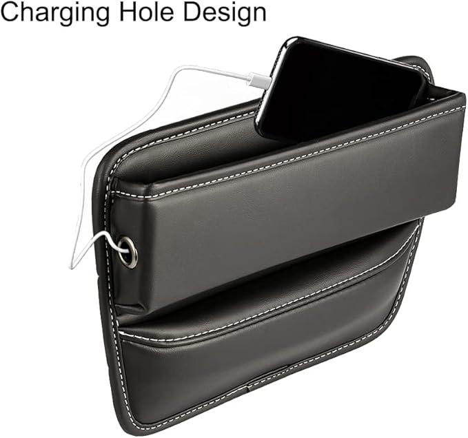 Riloer Car Organizers for Gap Leather Waterproof Car Seat Gap Fillers for Cars, Suvs, Trucks, Front Seat Gap Fillers for Phones, Keys, Cards, Glasses, Red