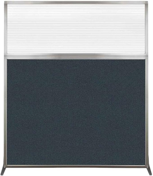 Versare Hush Screen Portable Room Divider | Workstation Wall Divider | Freestanding Privacy Hush Panels | Clear Fluted Windows | Fabric Office Divider Screen | Great for Room Separation