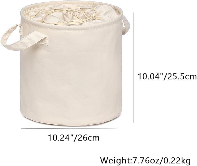 Foldable Storage Bins with Lids Cotton Canvas Rectangular Storage Box Ideal for Organization Lightweight and Durable (10.24 x 10.04)