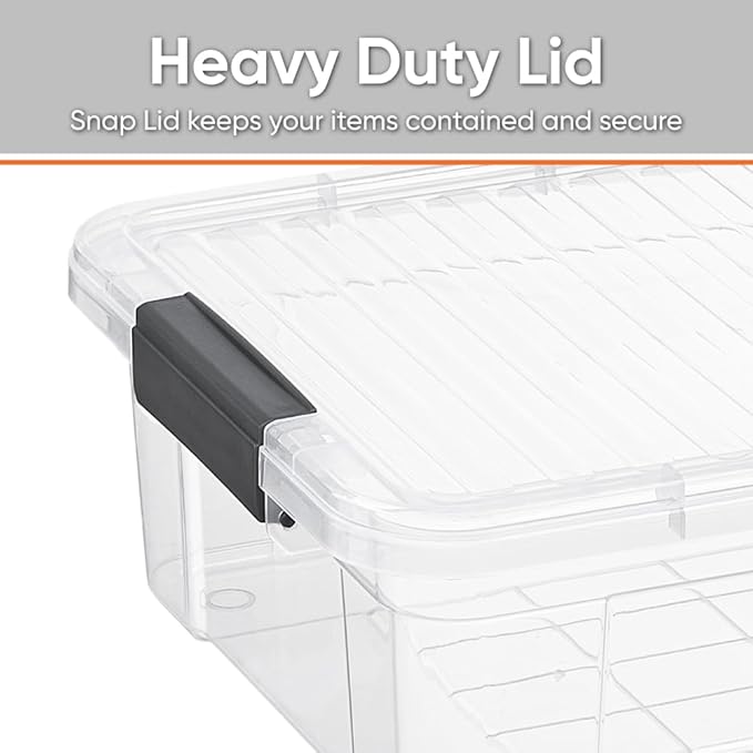Superio Storage Bins with Lids, Clear Plastic Containers for Organizing, Stackable Totes, BPA Free, Odor Free, Organizer Boxes for Home, and Dorm (4 Pack, 22.75 Qt)