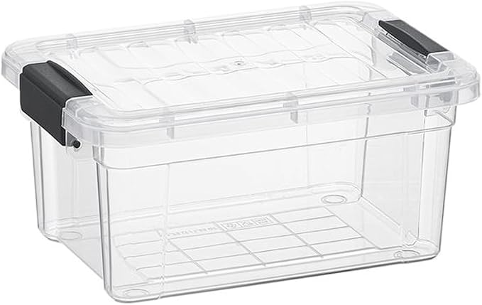 Superio Clear Storage Box with Lid, 3.5 Quart Plastic Container Bins for Organizing, Stackable Crates, BPA Free, Non Toxic, Odor Free, Organizers for Home, Office, School, and Dorm