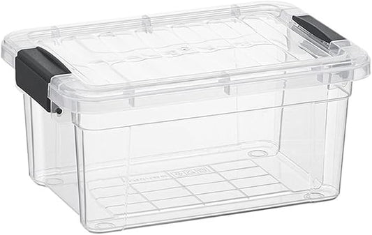 Superio Clear Storage Box with Lid, 3.5 Quart Plastic Container Bins for Organizing, Stackable Crates, BPA Free, Non Toxic, Odor Free, Organizers for Home, Office, School, and Dorm
