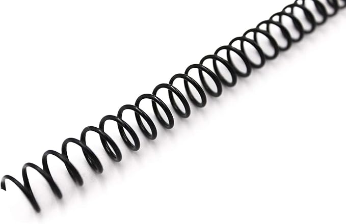 Binditek 200 Pack Plastic Spiral Binding Coils, 10mm(3/8"), 75 Sheet Capacity, 4:1 Pitch, Black, 48Loops, for Letter Size, for Students and Coworkers
