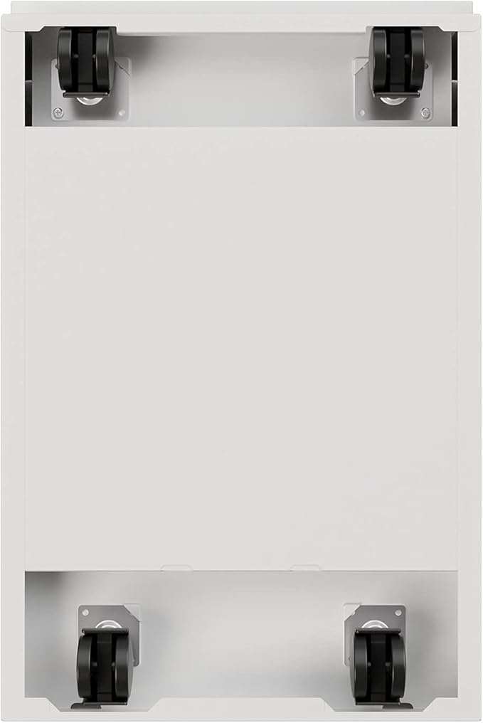 20 Inch Deep Metal Mobile Pedestal File 2 Drawer File-File with Full Width Pull, for Home and Office, Holds Letter Width Hanging Folders, White