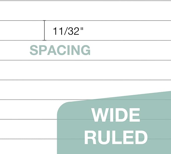 POPRUN Loose Leaf Paper, 8.5" x11" Wide Ruled, 100GSM / AA Grade Bulk Lined Filler Sheets, 3 Hole Punched for Binder Notebook, Office School Supplies, 1 Pack (100 Sheets)