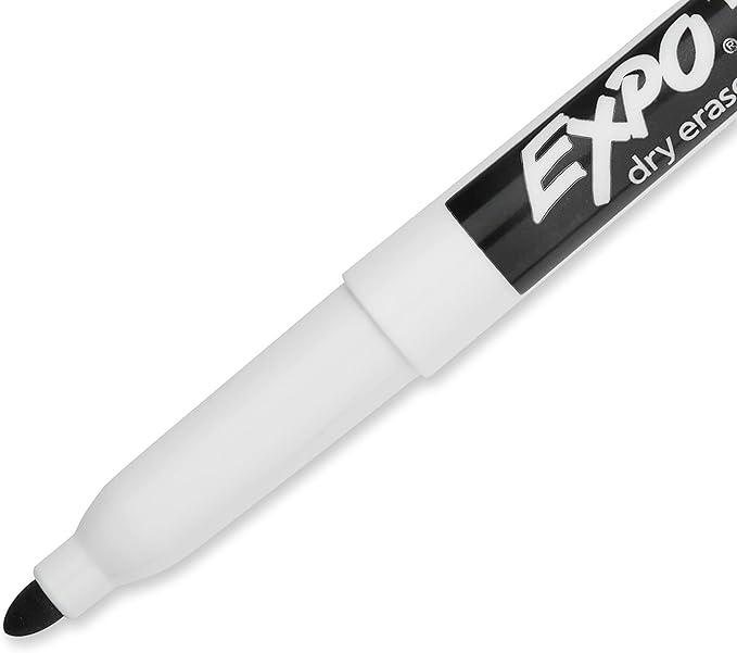 EXPO Fine Tip Dry Erase Markers Low Odor Black Ink 36-Count Set Ideal for Classroom Office and Home Use