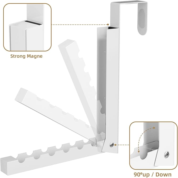 Over The Door Hanger Folding Clothes Drying Rack, Folding Hanging Coat Rack for Indoor Laundry Room Compact Small Space Foldable Portable Clothing Hanger Hook Collapsible- 2 Pack