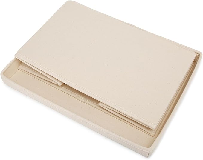 Foldable Storage Bins with Lids Cotton Canvas Rectangular Storage Box Ideal for Organization Lightweight and Durable (XL)