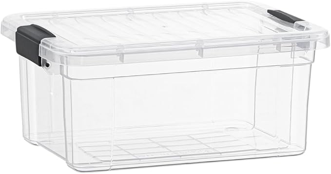 Superio Clear Storage Box with Lid, 36 Quart Plastic Container Bins for Organizing, Stackable Crates, BPA Free, Non Toxic, Odor Free, Organizers for Home, Office, School, and Dorm